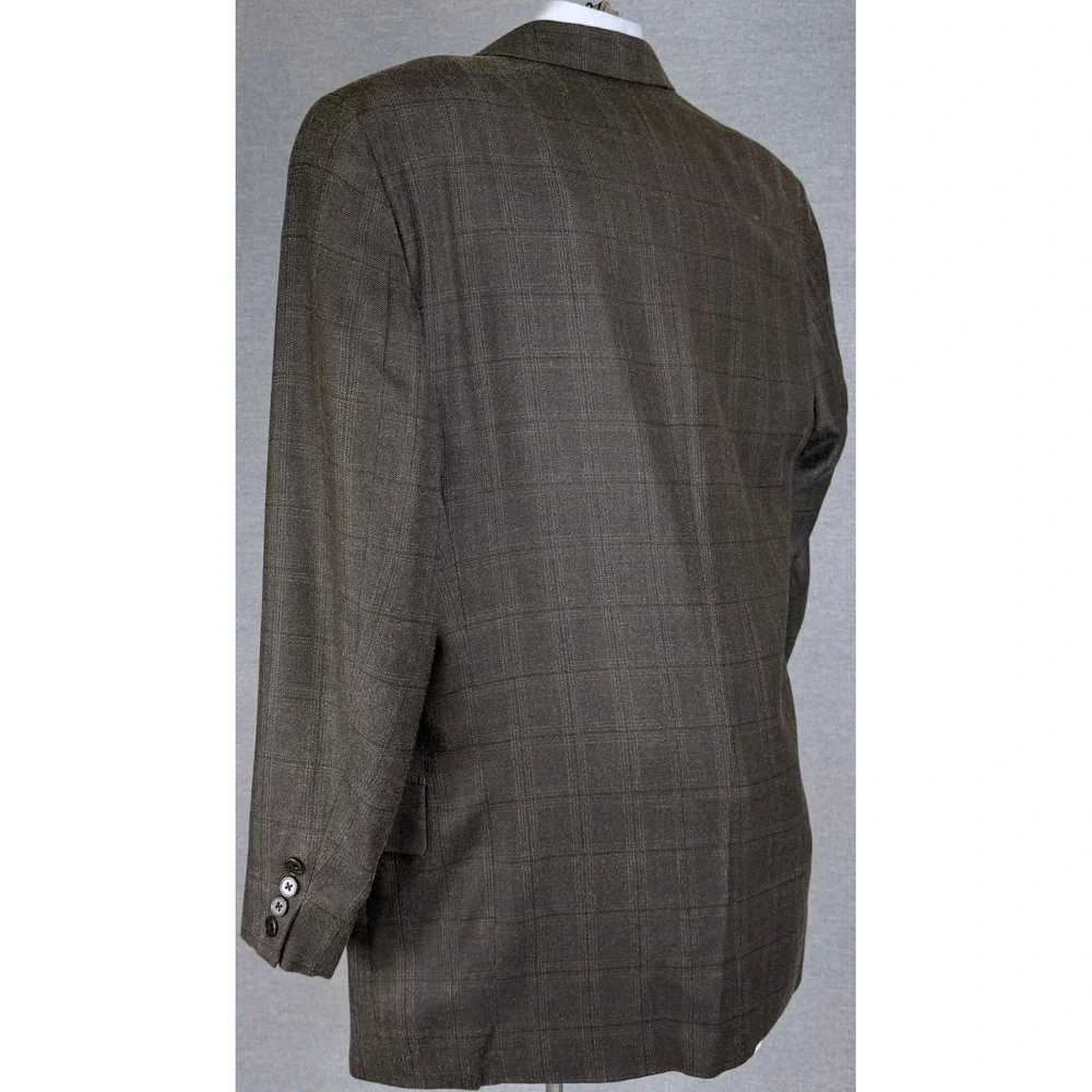 Joseph Abboud Mens 42R Silk Wool Blazer Brown Glen Plaid Sport Coat Nordstrom
